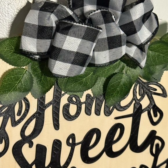 Home Sweet Home Wall Decor with Black and White Bow - Picture 3 of 3